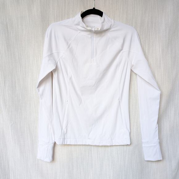 Athleta White Whistler Half Zip Long Sleeve Track Jacket, size S - Picture 1 of 5